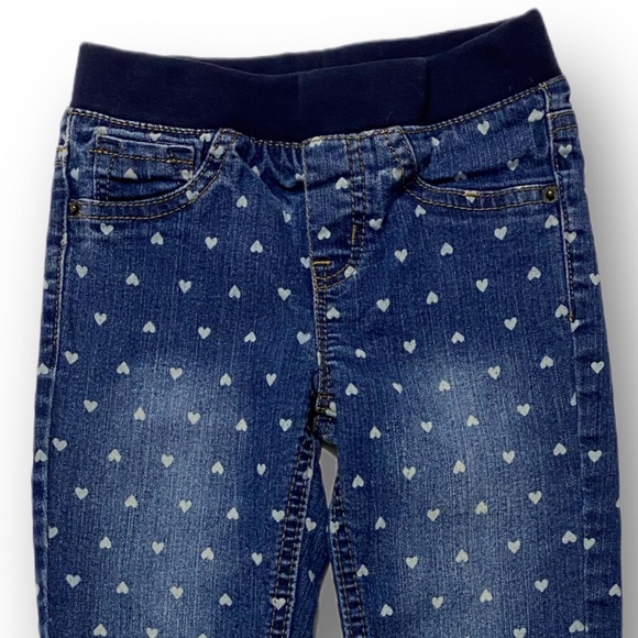 Cat & Jack, EUC, Denim Dark Wash, Polka Dot, Skinny Jeggings, Girls, Size 5T - Picture 2 of 12